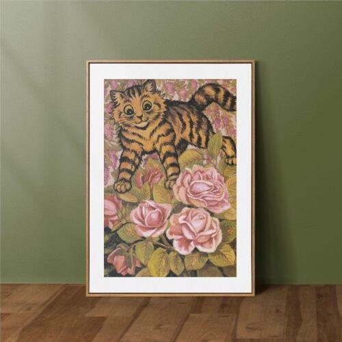 Louis Wain - Printable Wall Art, English Artist, Cat Illustration, Digital Download